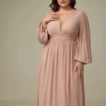 Robe Demoiselle Dhonneur Grande Taille Manches Longues 3