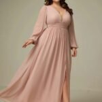 Robe Demoiselle Dhonneur Grande Taille Manches Longues 4