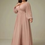 Robe Demoiselle Dhonneur Grande Taille Manches Longues 5
