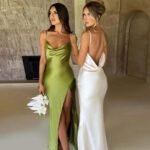Robe Demoiselle Dhonneur Longue Dos Nu Satin