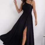 Robe Demoiselle Dhonneur Longue Fendue Noir 32