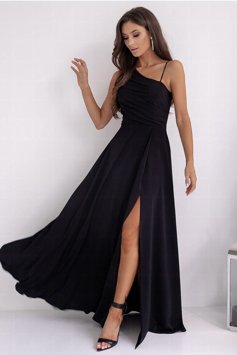 Robe Demoiselle Dhonneur Longue Fendue Noir 32