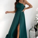 Robe Demoiselle Dhonneur Longue Fendue Vert 32