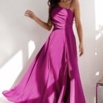 Robe Demoiselle Dhonneur Longue Fendue Violet 32