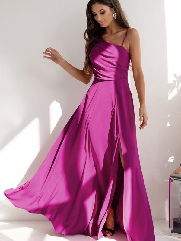 Robe Demoiselle Dhonneur Longue Fendue Violet 32