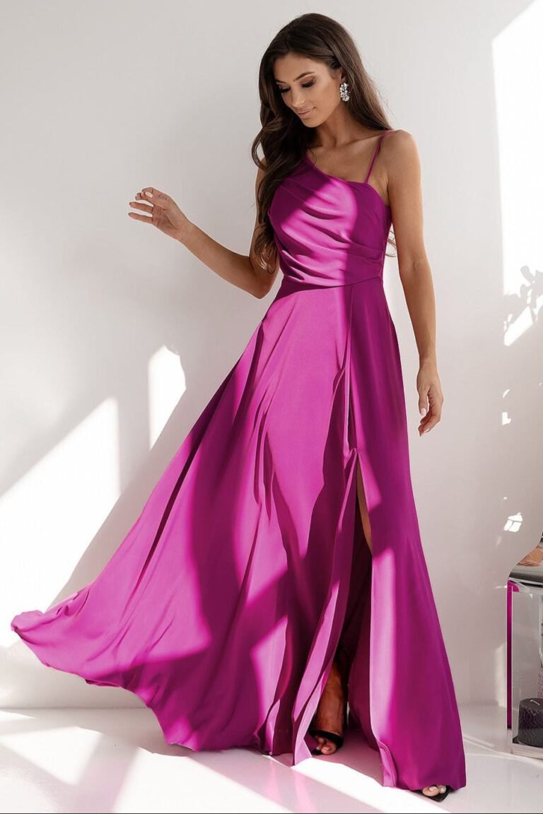 Robe Demoiselle Dhonneur Longue Fendue Violet 32