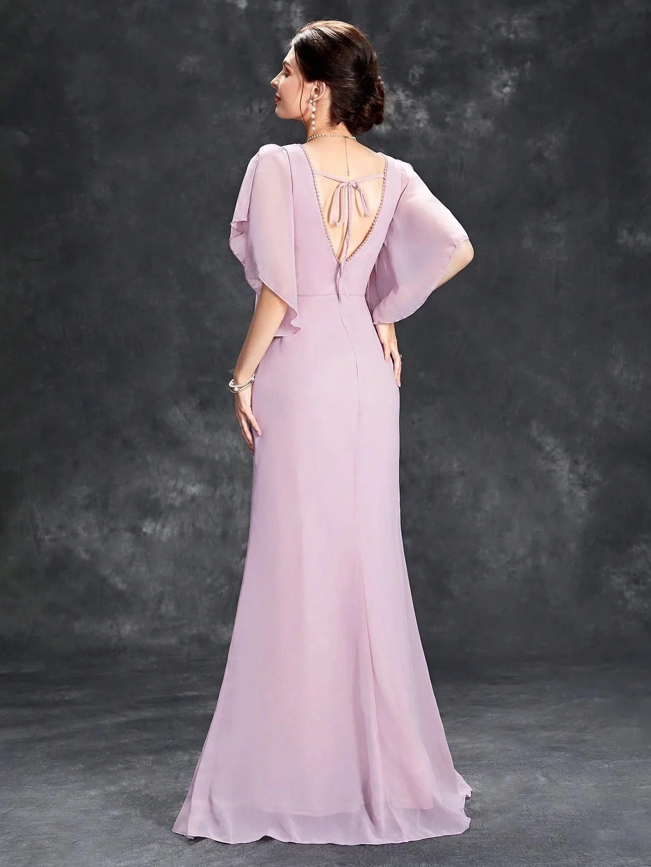 Robe Demoiselle Dhonneur Longue Lilas 3