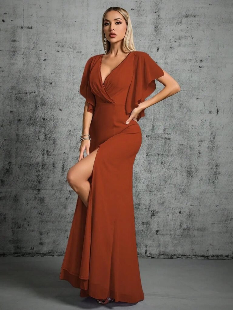 Robe Demoiselle Dhonneur Longue Lilas 5
