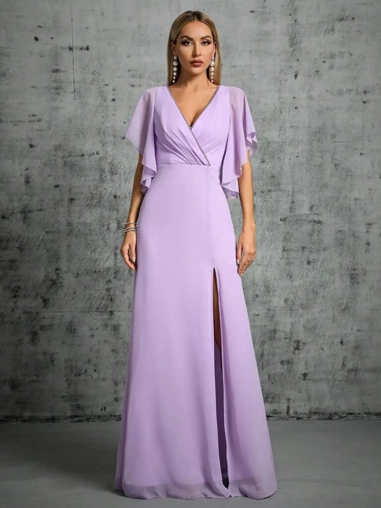 Robe Demoiselle Dhonneur Longue Lilas Lilas S
