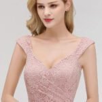 Robe Demoiselle Dhonneur Longue Rose Poudre 3