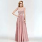 Robe Demoiselle Dhonneur Longue Rose Poudre Rose Poudre 32