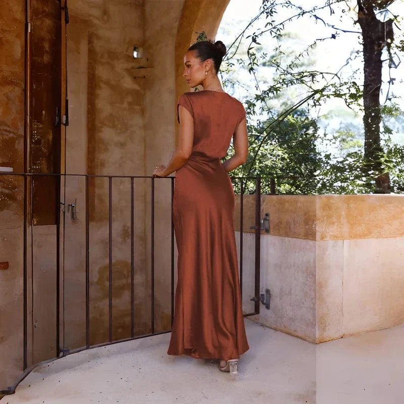 Robe Demoiselle Dhonneur Longue Terracotta