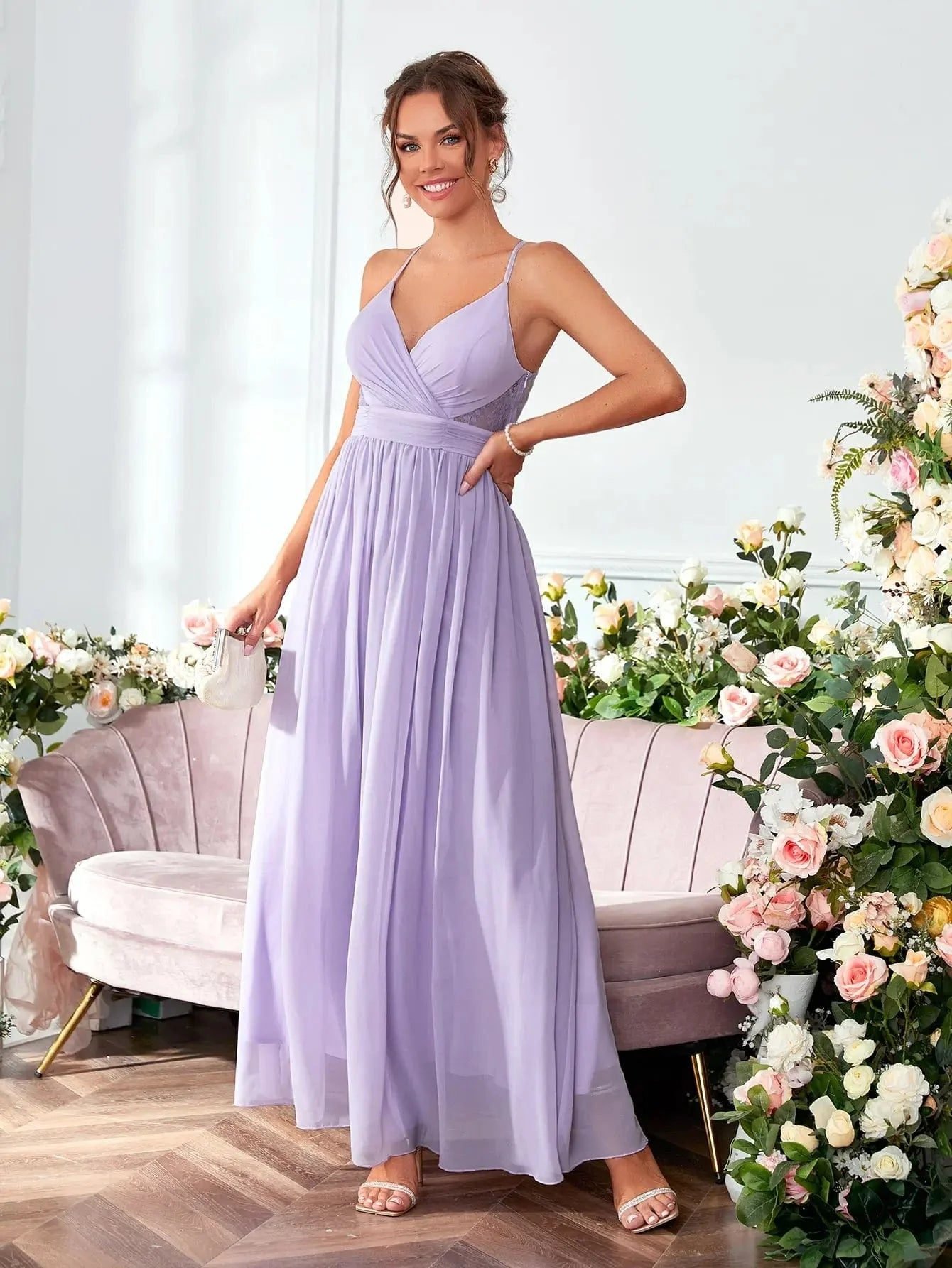 Robe Demoiselle Dhonneur Mauve Lilas 5