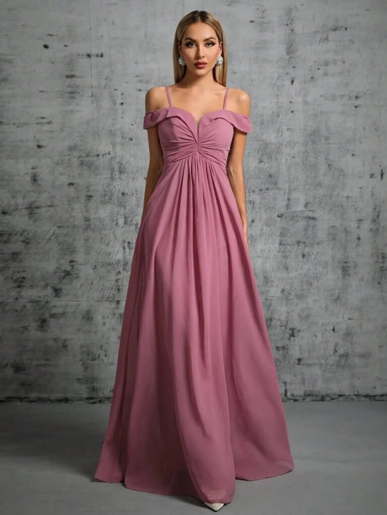 Robe Demoiselle Dhonneur Rose Pastel 2