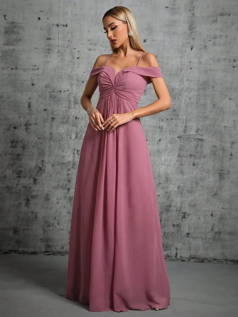 Robe Demoiselle Dhonneur Rose Pastel 3