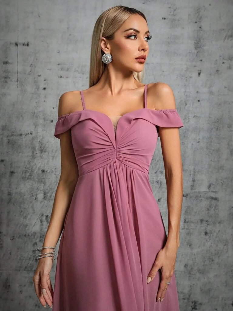 Robe Demoiselle Dhonneur Rose Pastel 4