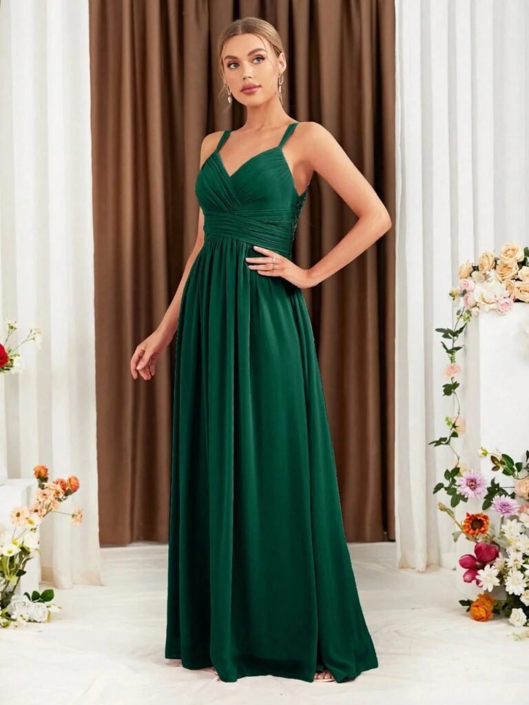 Robe Demoiselle Dhonneur Rose Poudre Dos Nu 3