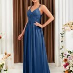 Robe Demoiselle Dhonneur Rose Poudre Dos Nu 6