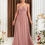 Robe Demoiselle Dhonneur Rose Poudre Dos Nu Rose Poudre S