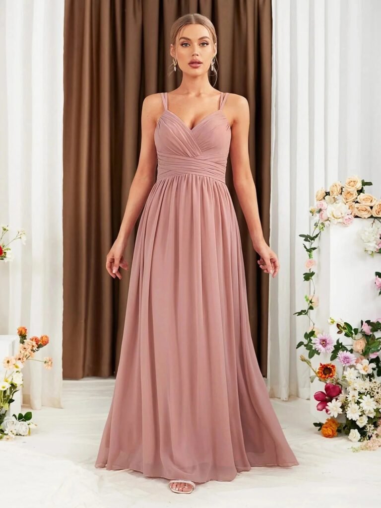 Robe Demoiselle Dhonneur Rose Poudre Dos Nu Rose Poudre S