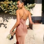 Robe Demoiselle Dhonneur Rose Poudre Longue