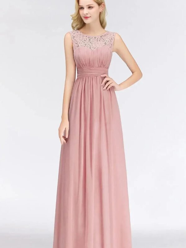 Robe Demoiselle Dhonneur Rose Poudre Longue Rose Poudre 36