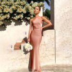 Robe Demoiselle Dhonneur Rose Poudre Longue Rose Poudre S