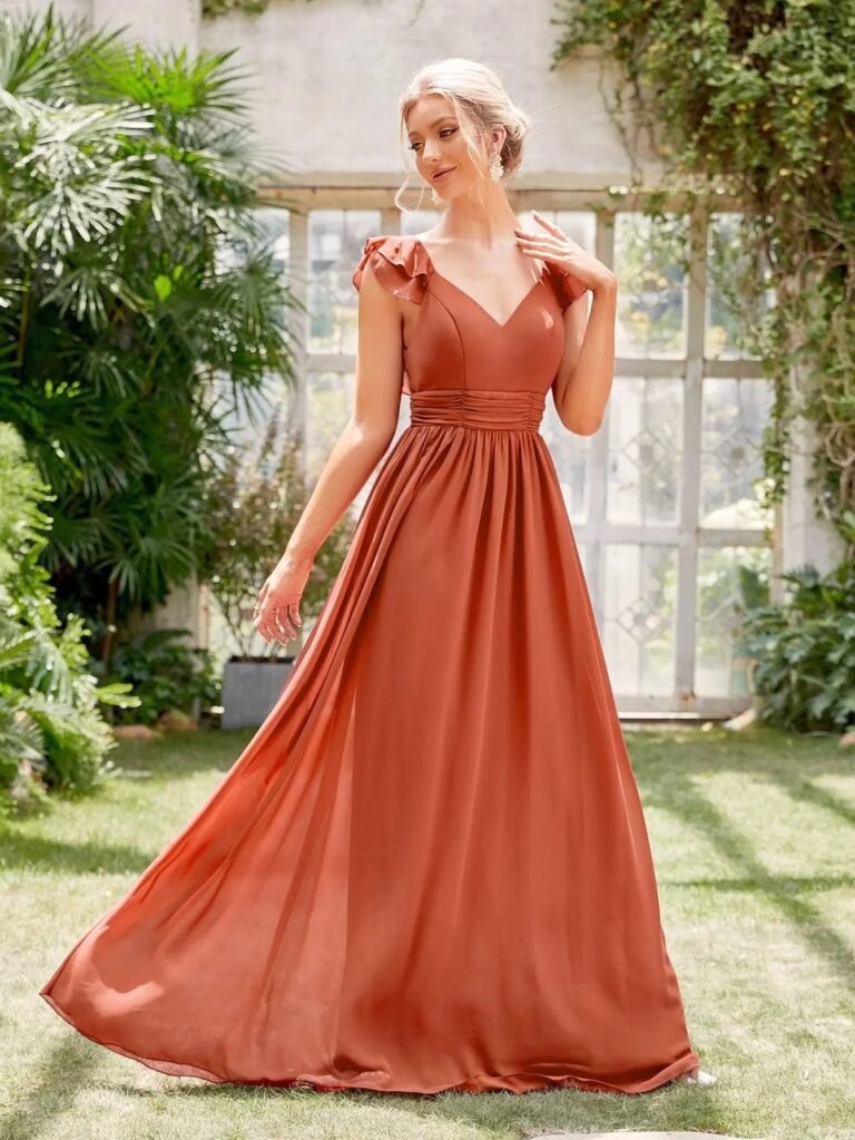 Robe Demoiselle Dhonneur Terracotta 12
