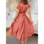 Robe Demoiselle Dhonneur Terracotta Asymetrique Satinee