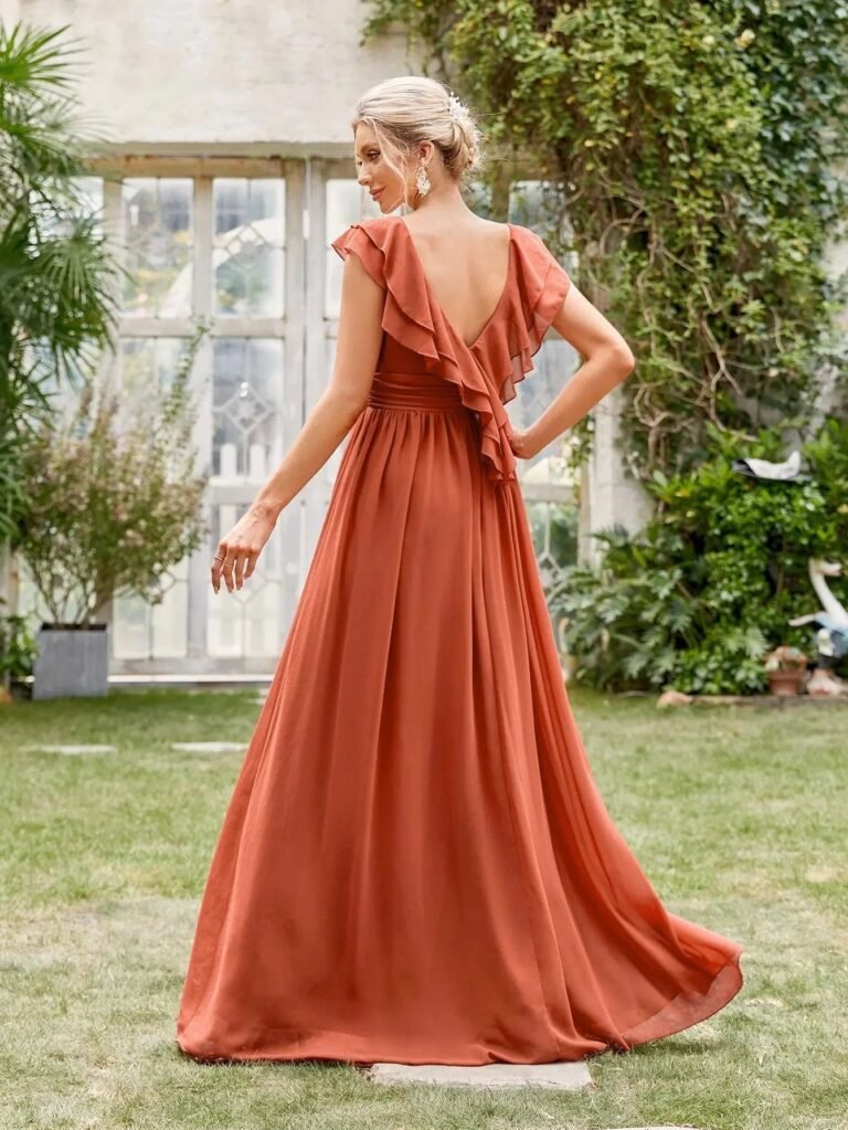 Robe Demoiselle Dhonneur Terracotta Terracotta S