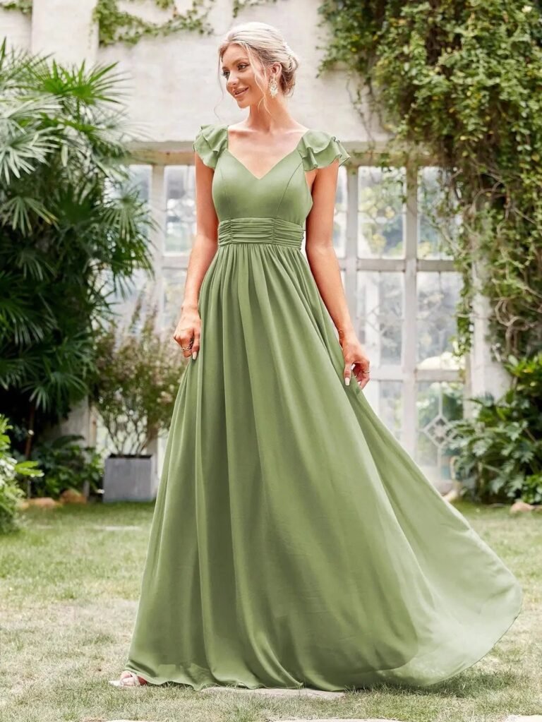 Robe Demoiselle Dhonneur Terracotta Vert S