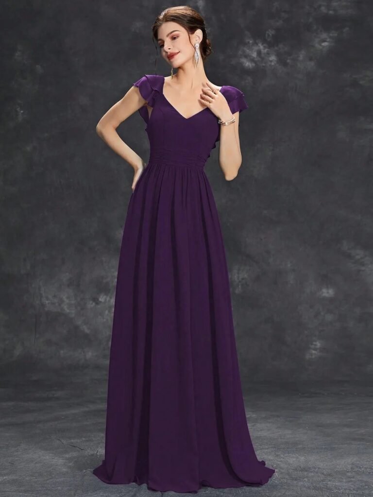Robe Demoiselle Dhonneur Terracotta Violet S