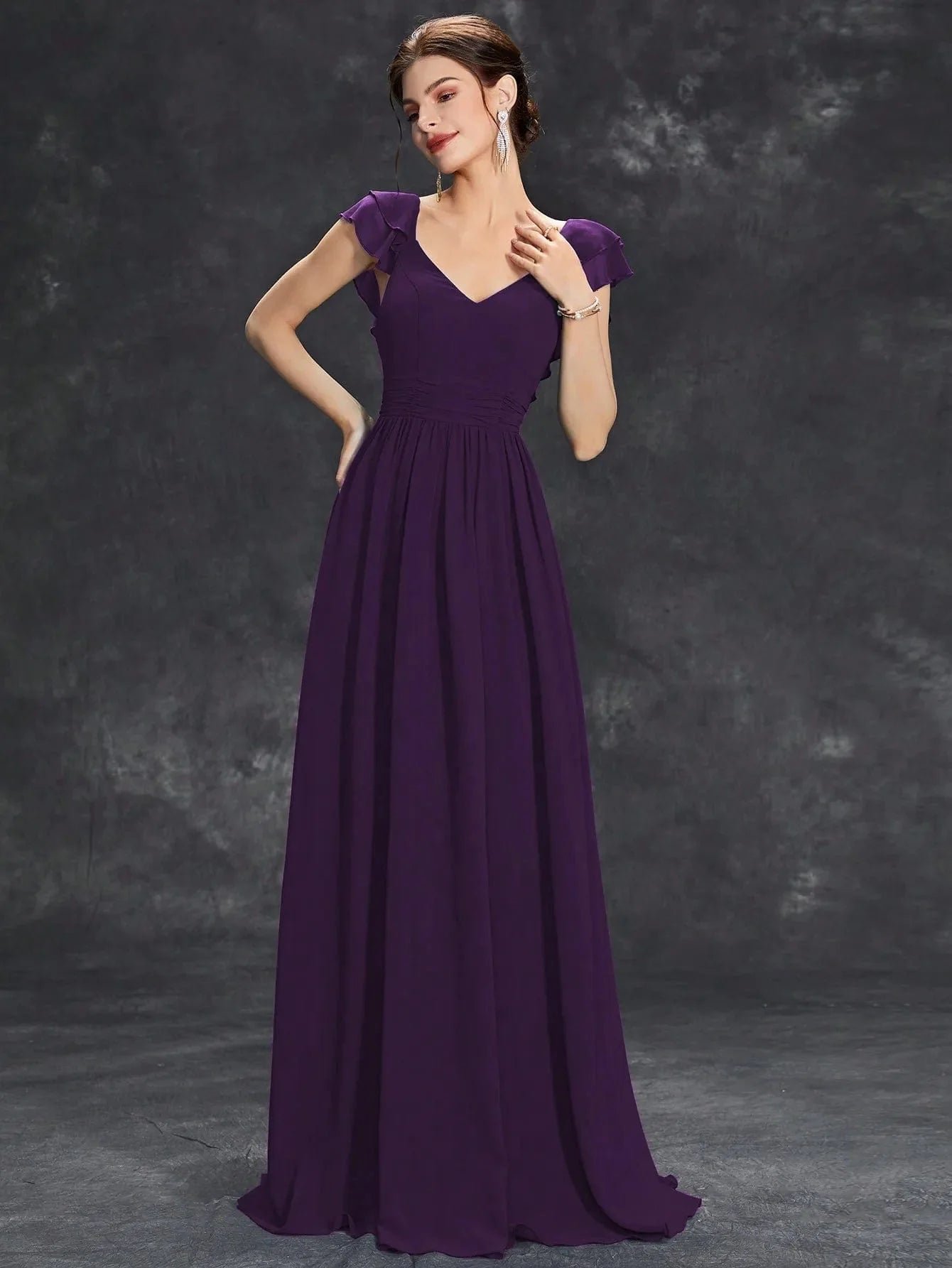 Robe Demoiselle Dhonneur Terracotta Violet S