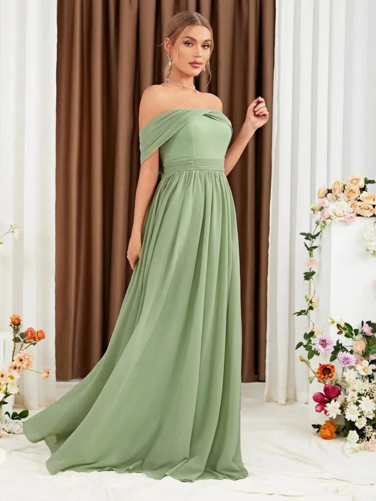 Robe Demoiselle Dhonneur Verte Sauge