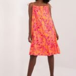 Robe Dete A Bretelles De Couleur Vive Orange S M