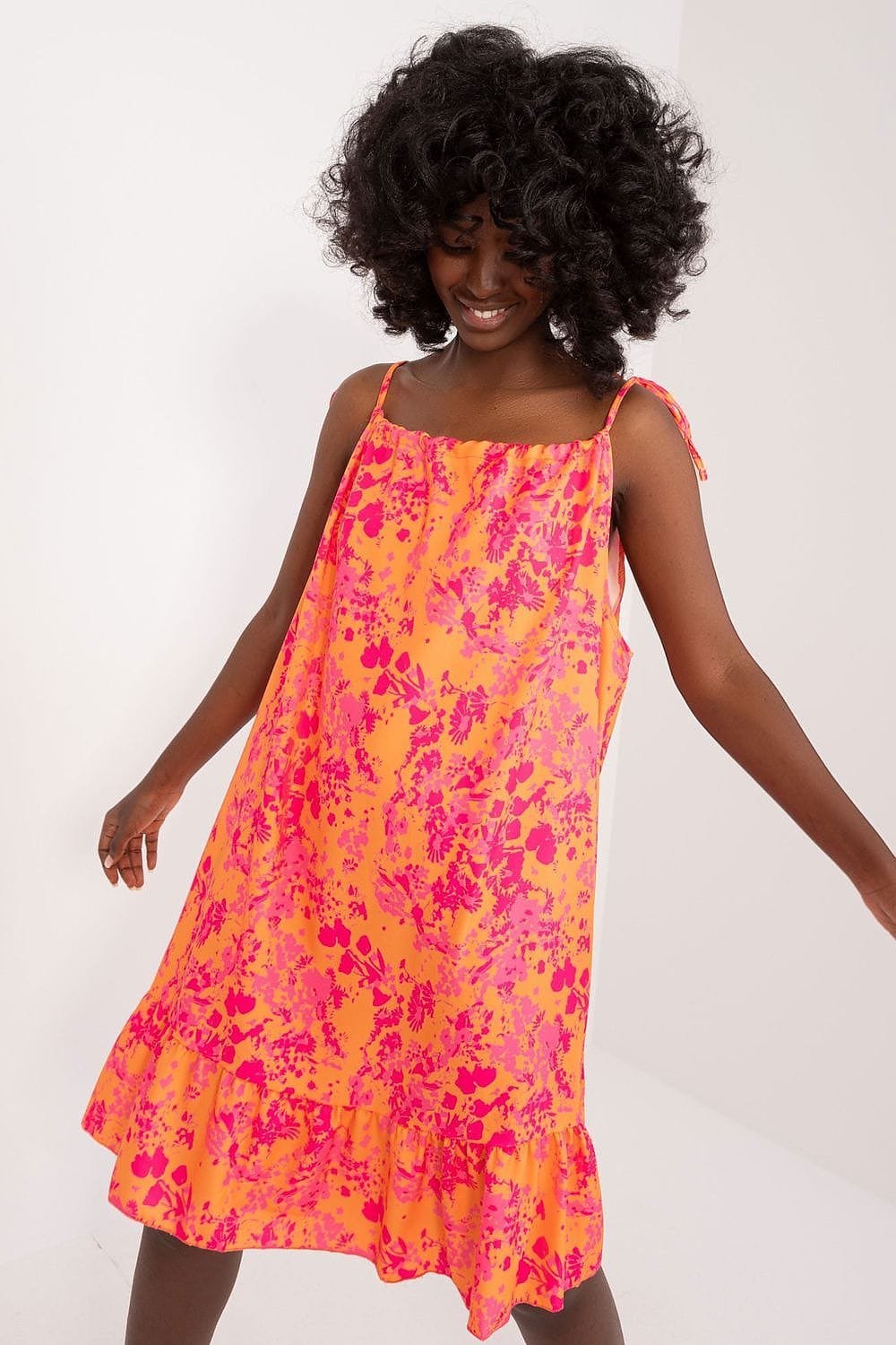 Robe Dete A Bretelles De Couleur Vive
