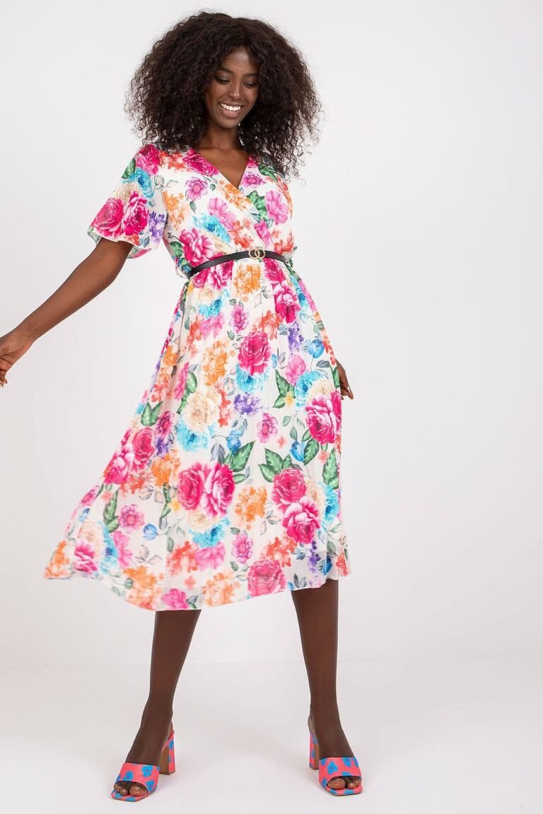 Robe Dete A Imprime Floral Dans Des Couleurs Roses Multicoloris Taille Unique