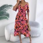 Robe Dete A Imprime Floral Midi Multicouleur S