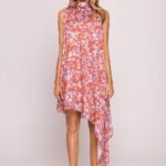 Robe Dete Asymetrique Fleurie Sans Manches Multicouleur S M