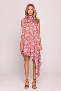 Robe Dete Asymetrique Fleurie Sans Manches Multicouleur S M