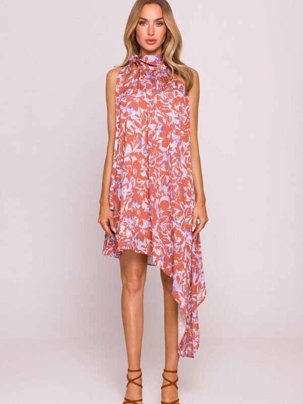 Robe Dete Asymetrique Fleurie Sans Manches Multicouleur S M