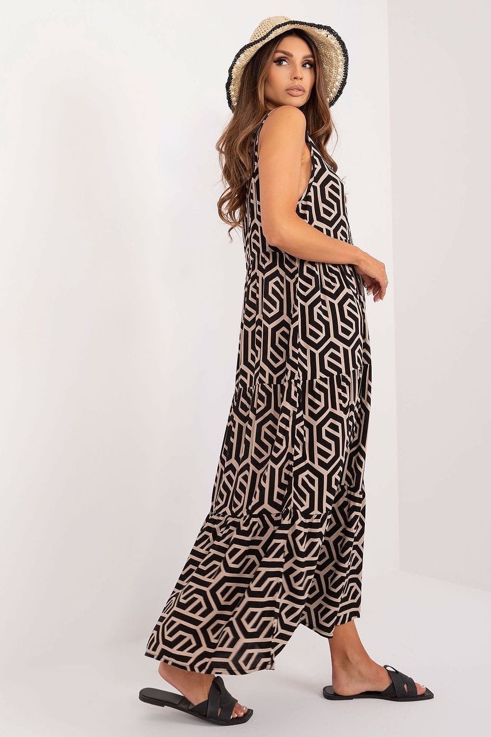 Robe Dete Avec Motif Geometrique Noir 2