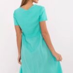 Robe Dete Bleue Cyan Casual Manches Courtes