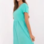 Robe Dete Bleue Cyan Casual Manches Courtes 2