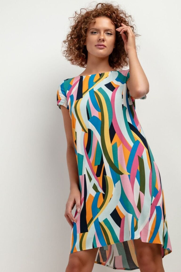 Robe Dete Courte Trapeze Multicouleur Xs