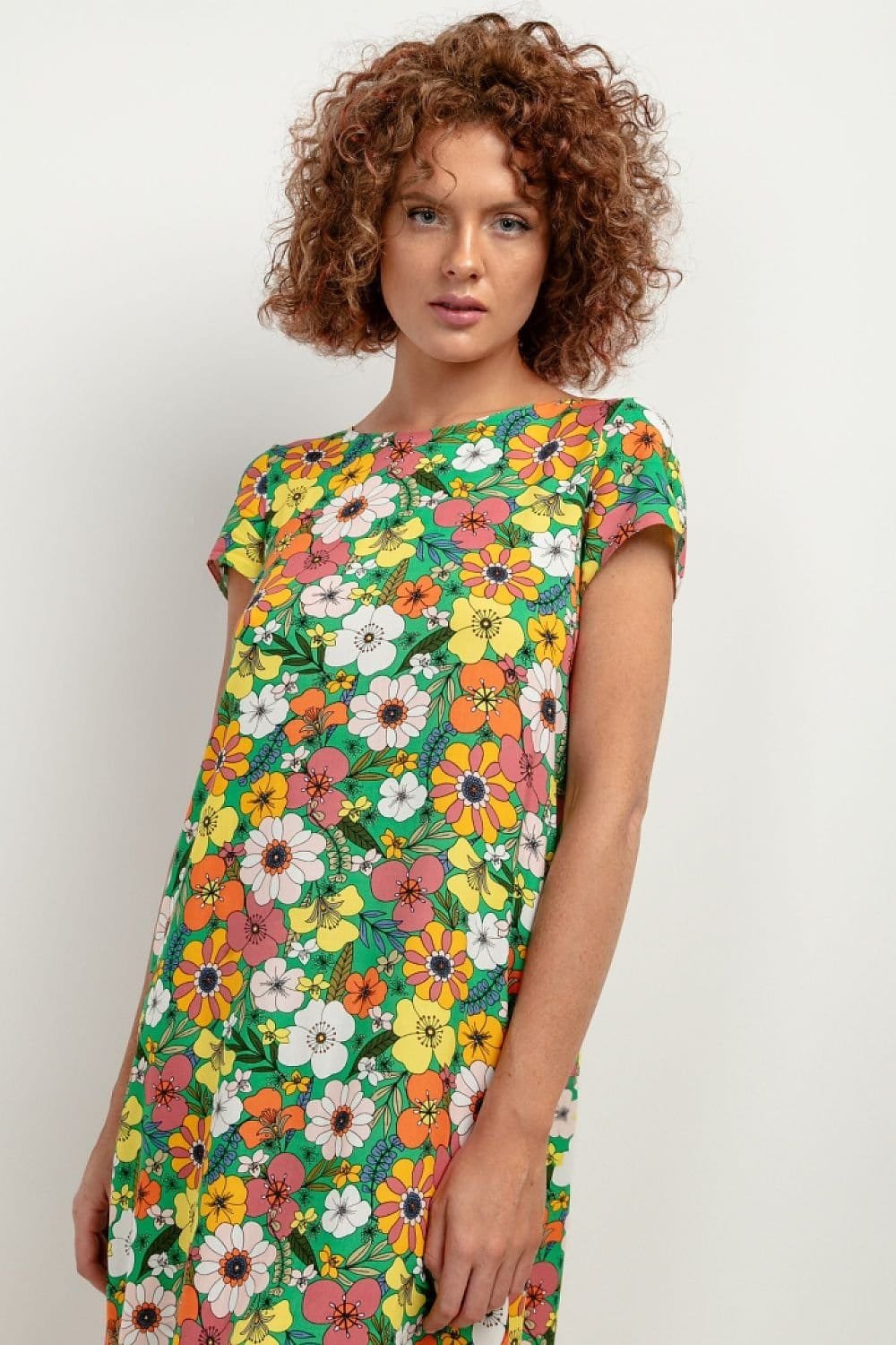Robe Dete Courte Trapeze Vert Xs