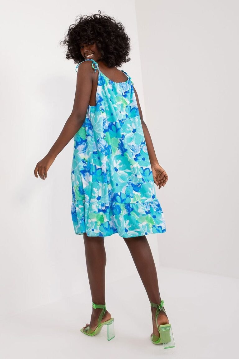 Robe Dete Fleurie Bleue Bretelles 3