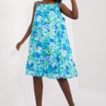 Robe Dete Fleurie Bleue Bretelles Bleu S M
