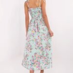 Robe Dete Fleurie Bleue Midi
