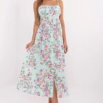 Robe Dete Fleurie Bleue Midi 2